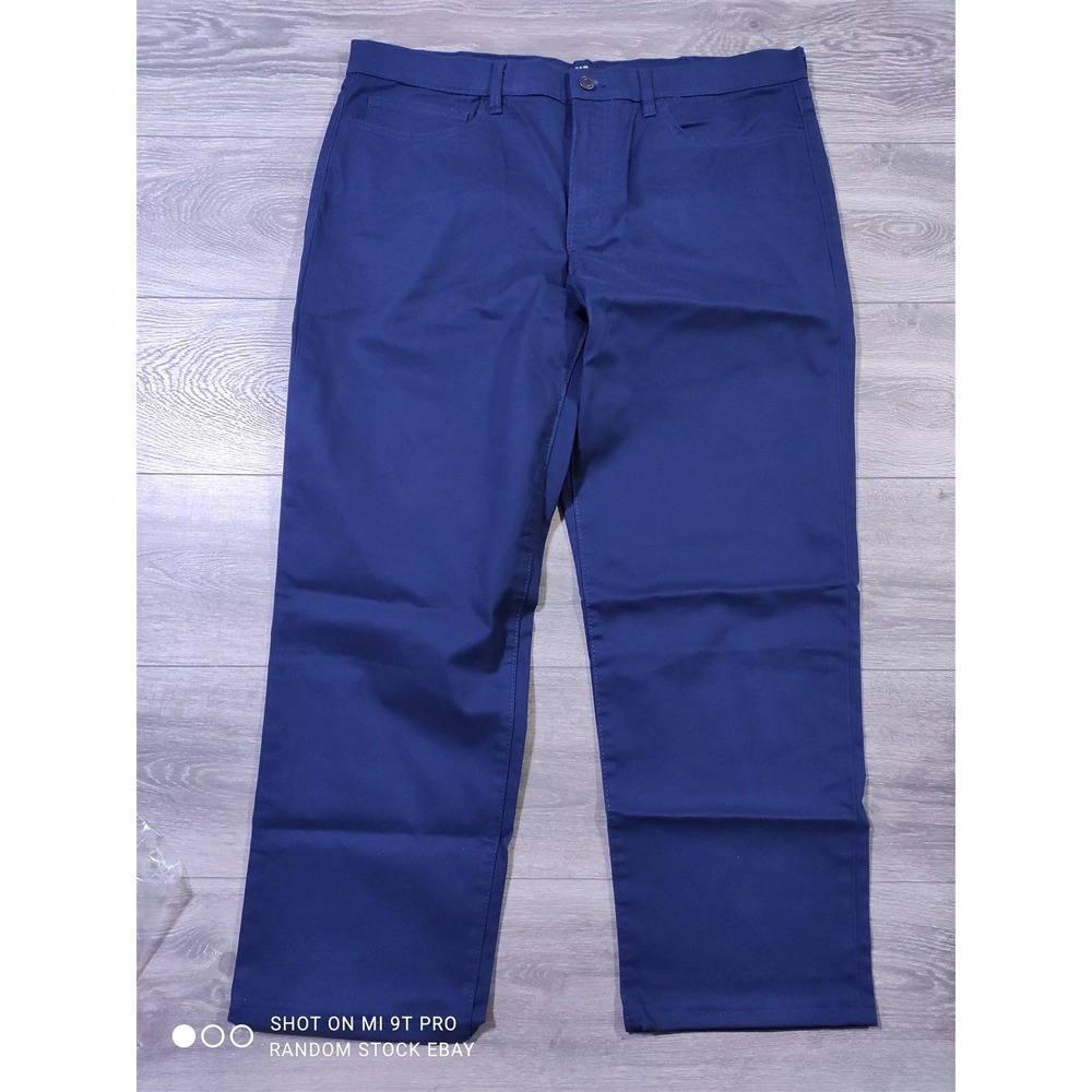 Lands End Pants Adult 37 x 28 Blue Travel Kit Chino Traditional Fit Mens
